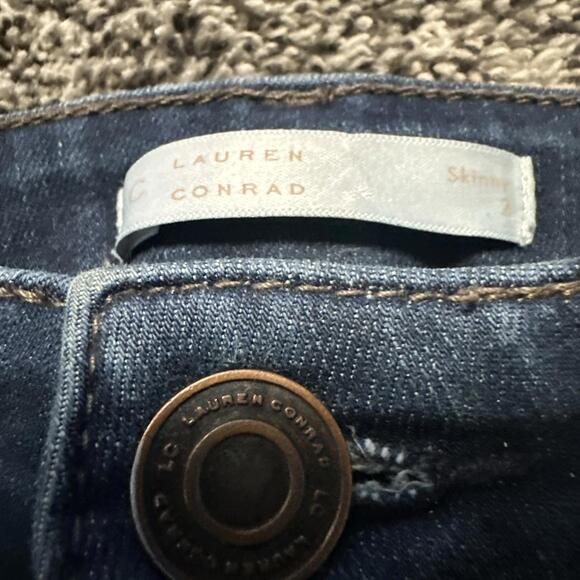 Lauren Conrad Jeans Woman’s Size 2 Skinny Blue Denim Dark‎ Wash Cuffed 26x26.5 - Picture 2 of 7